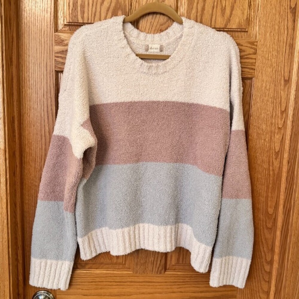 Altar’d State Sweater Womens Large Multicolor Colorblock Teddy Crew Neck